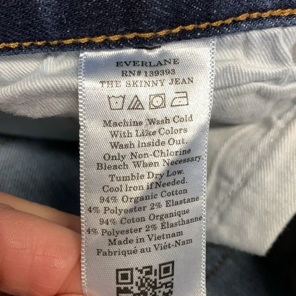 Everlane Men's Blue Dark Wash Denim Slim Skinny Jeans Size 31 X 28